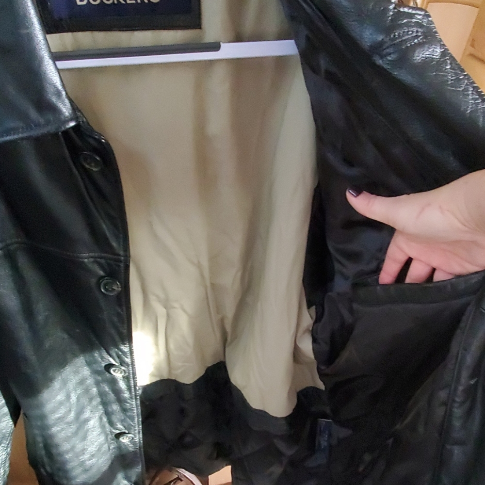 Black leather coat - Men's - Picture 5 of 7